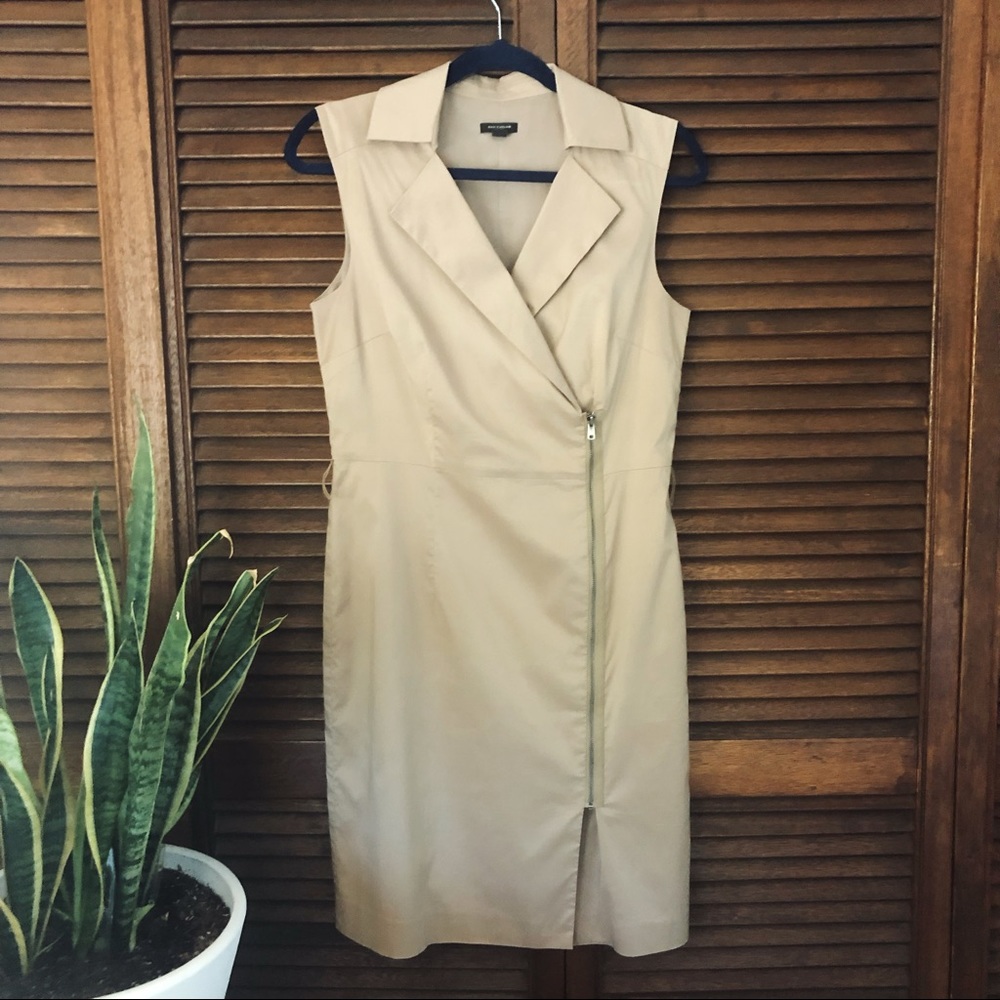 SOLD! ❌ Ann Taylor Tan Sleeveless Trench Dress